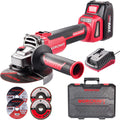 Cordless Angle Grinder with 4-1/2" Disc, Two Speed, 20V 4.0Ah Li-ion Battery, Toolbox, Charger and 4 Discs Y748225