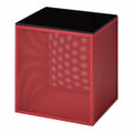Red Coating Square Glass Top Side Table X102