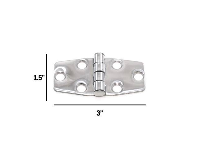 Polished Stainless Steel Marine Door Hinges 3 x 1.5 Inches Set of 12 D72882