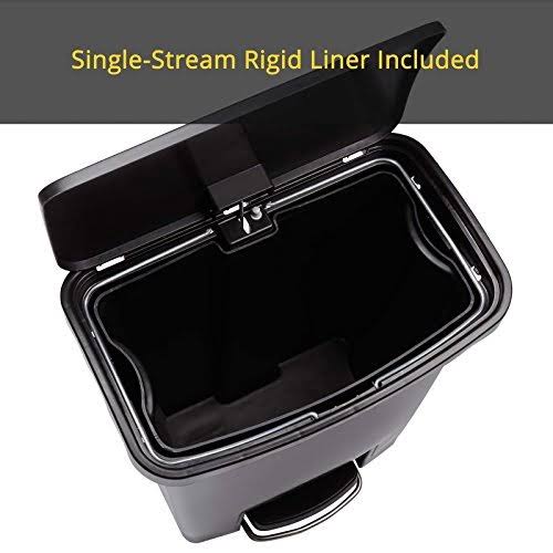Blk 8 gal Stainless Steel Step-On Container C189