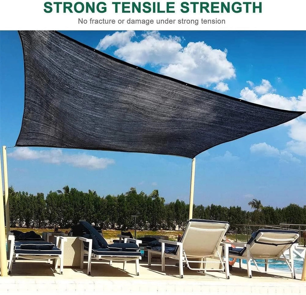 Heavy Duty Black Knitted Mesh Tarp with Grommets 60-70% Shade 6 Ft x 8 Ft. D119620