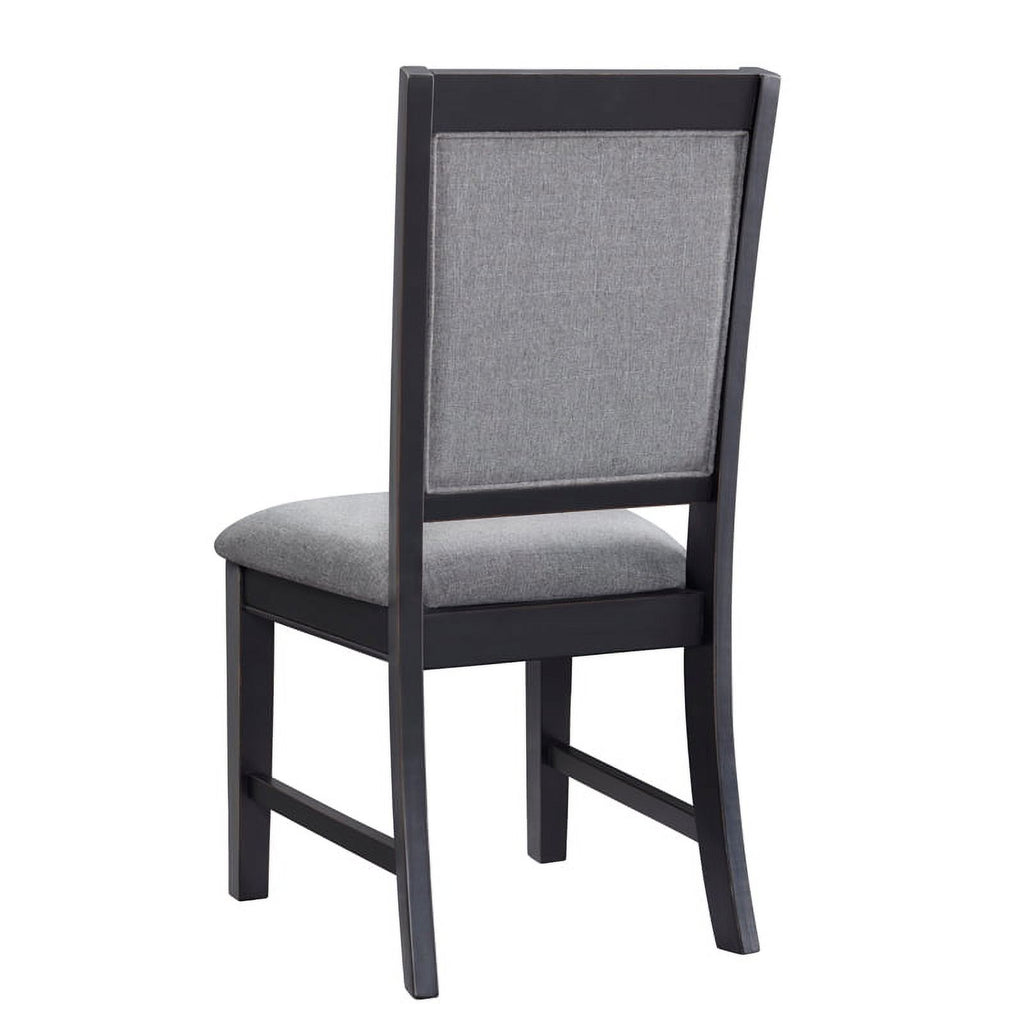 Black and Grey Linen Dining Room Chair (Set of 2) S93531