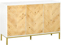 Natural Wood 3 Door Accent Sideboard Cabinet with Adjustable Shelving G8376
