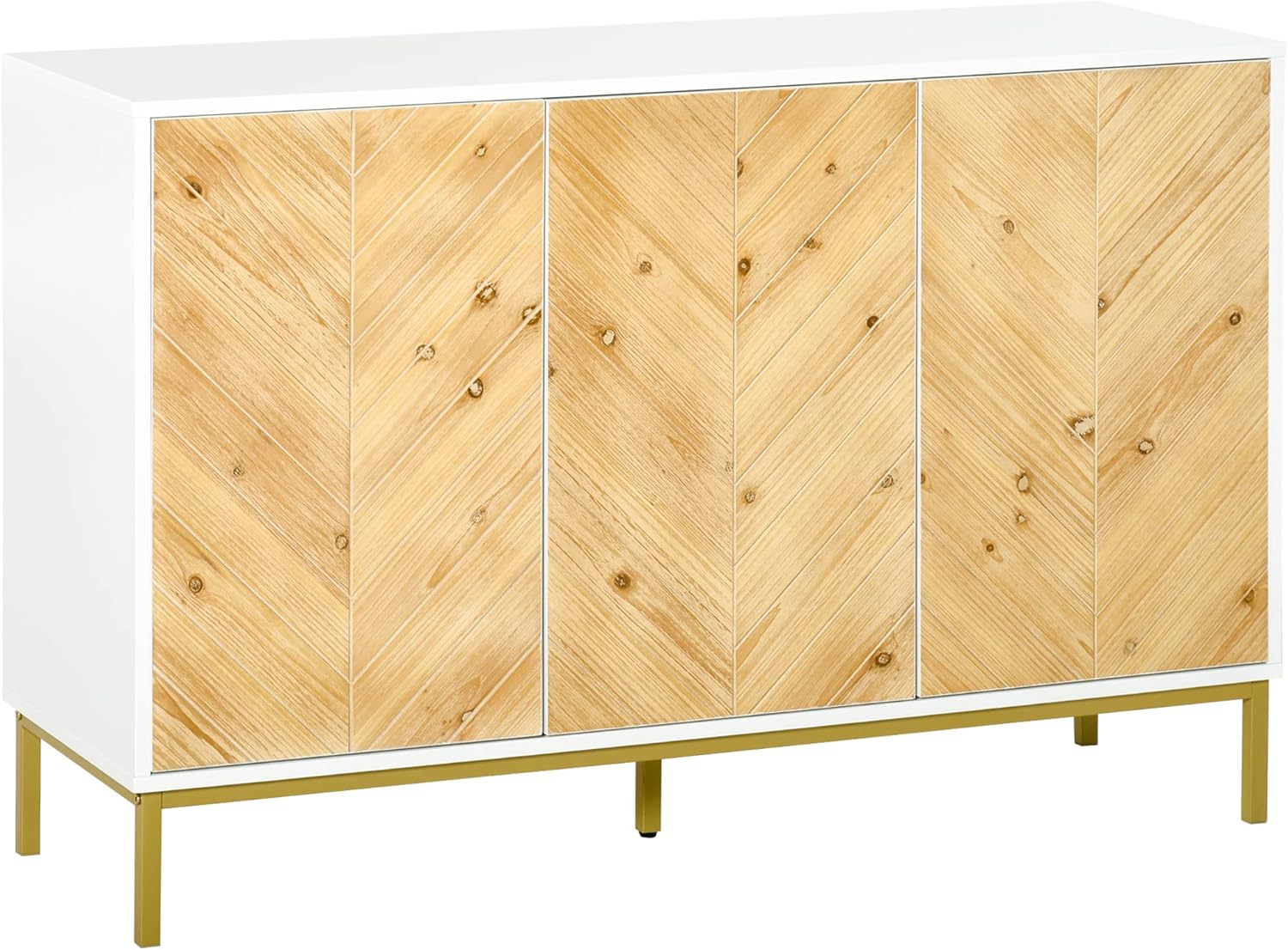 Natural Wood 3 Door Accent Sideboard Cabinet with Adjustable Shelving G8376