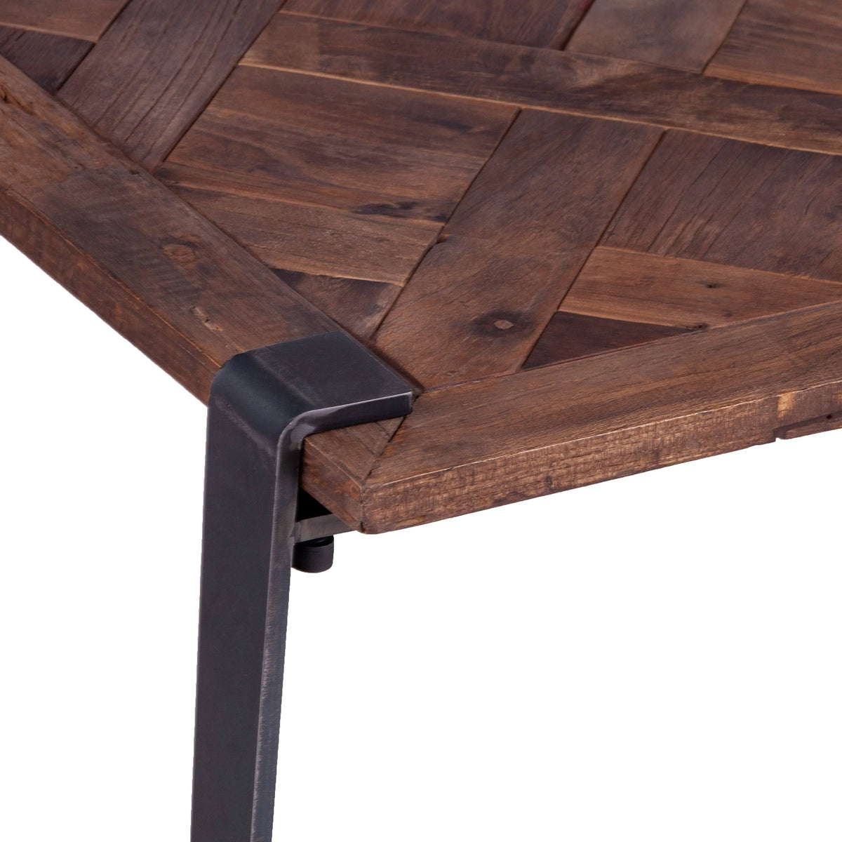Square Metal and Reclaimed Wood End Table V879472