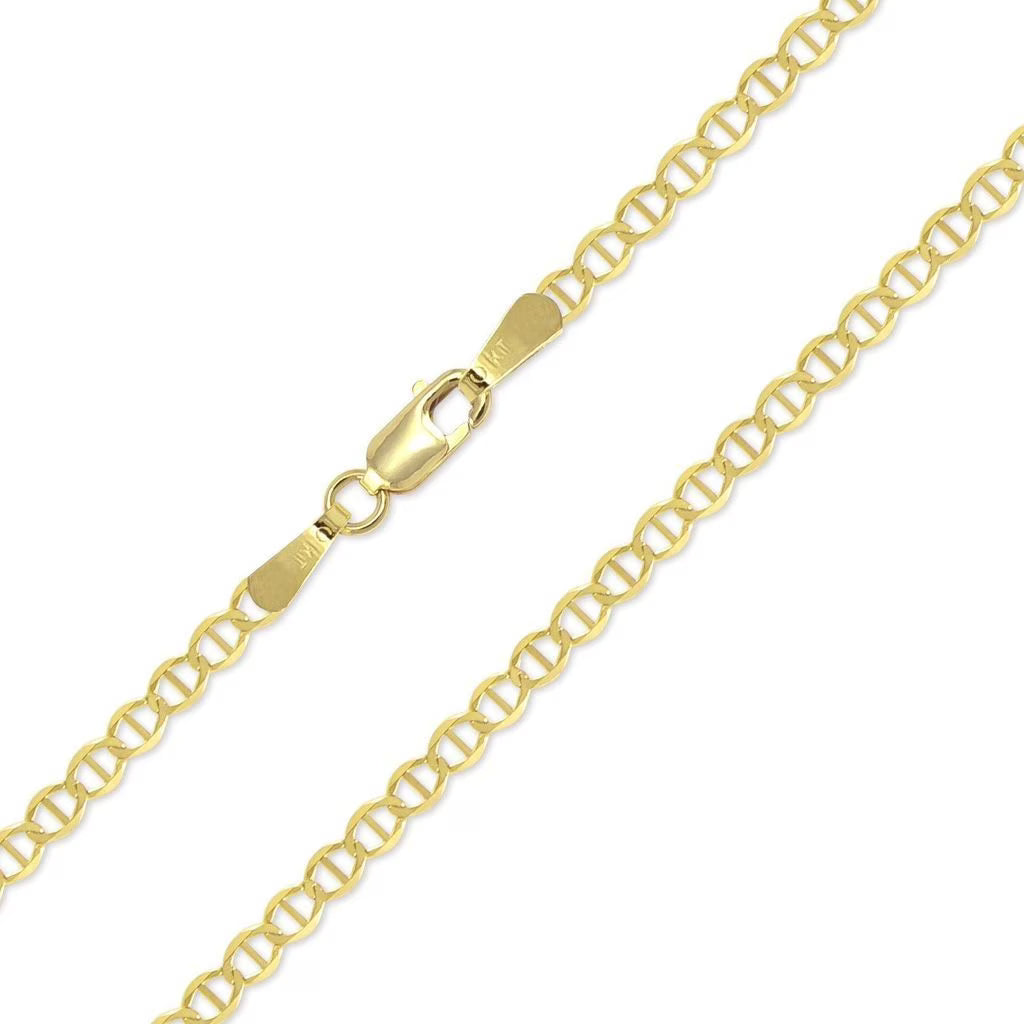 10K Yellow Gold 2mm Mariner Chain Necklace, 22 Inches U1564