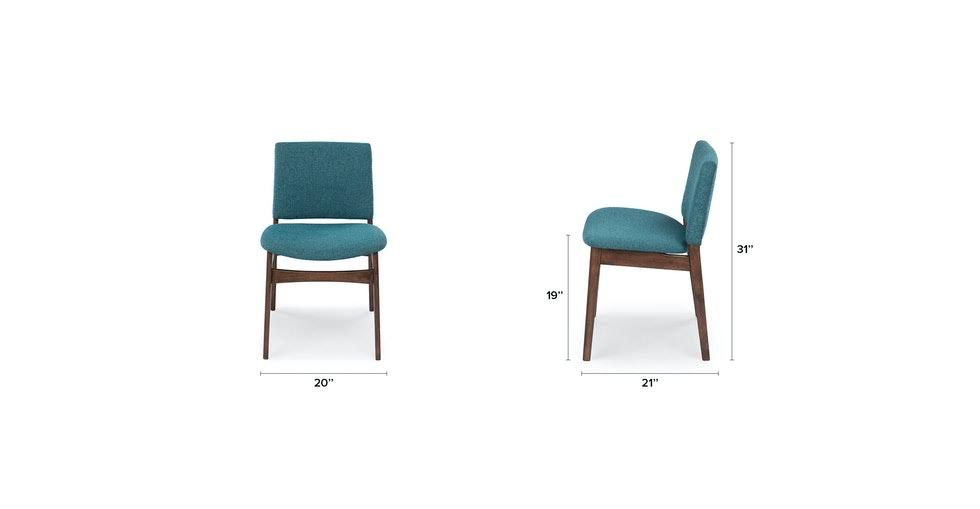 Blue Fabric Dining Chair with Walnut Frame X7260