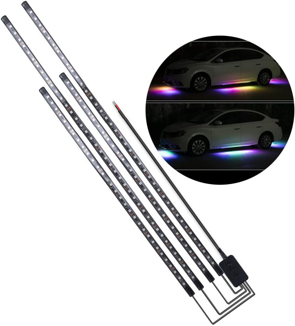 4Pcs Under Glow LED Neon Light Strip Set for Car C6653