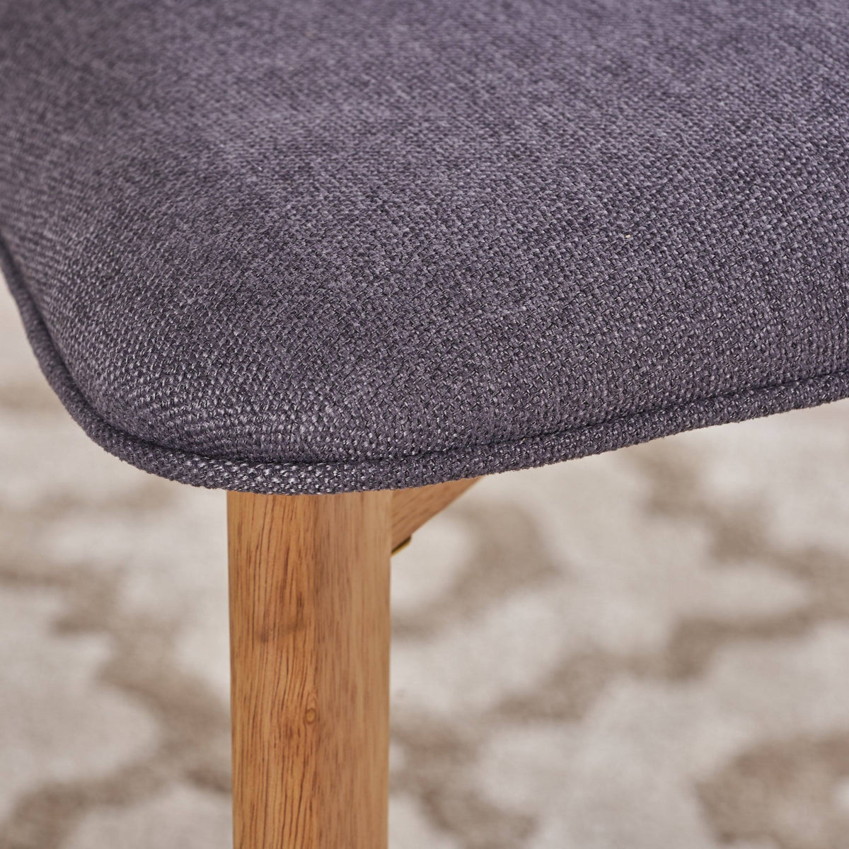 Set of 2 Light Beige Fabric Dining Chairs with Natural Oak Finish C4629