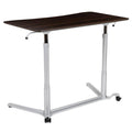 37.4 in. Rectangular Dark Wood Grain/Silver Adjustable Height Standing Desk Y59538