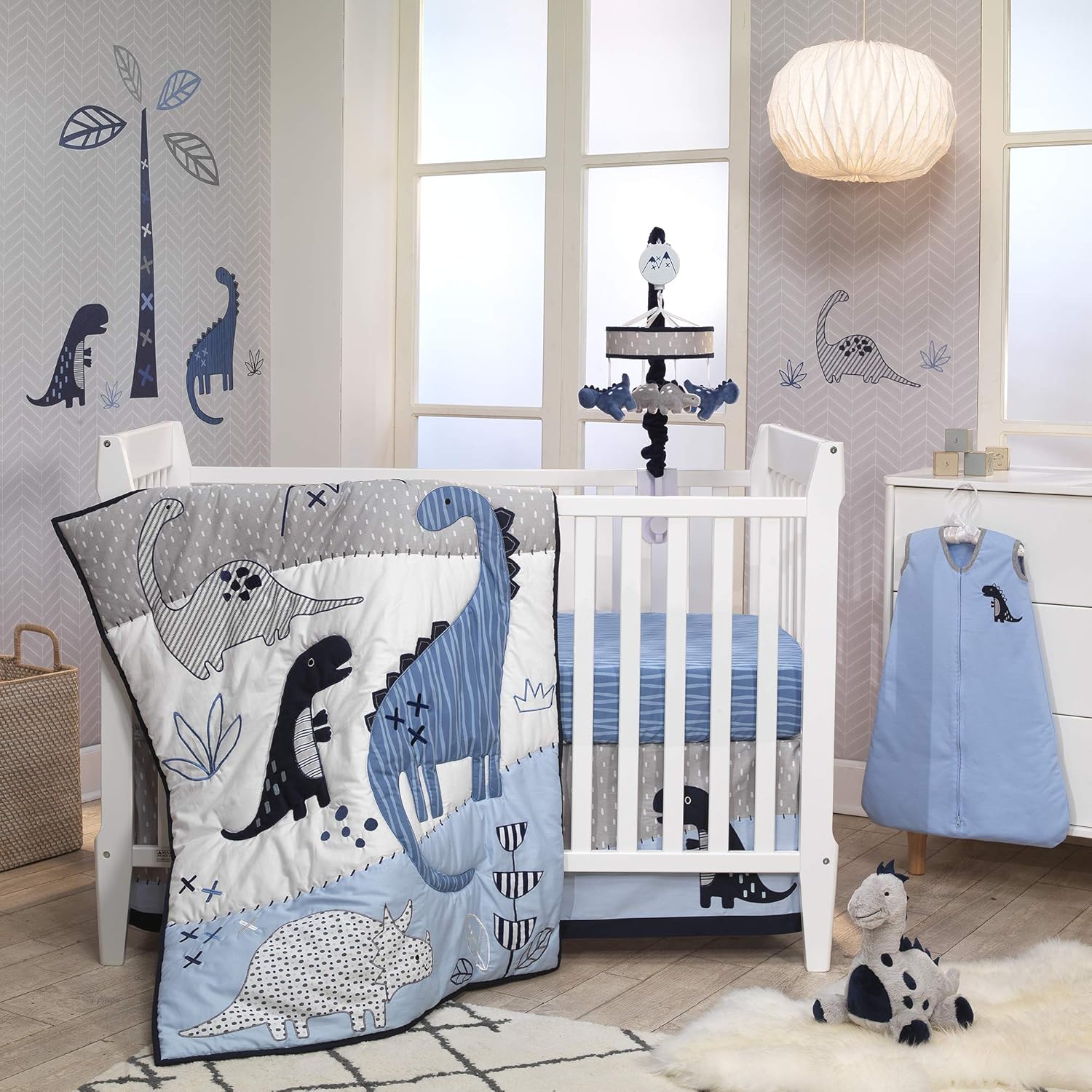 Blue/Gray Dinosaur Musical Baby Crib Mobile T969