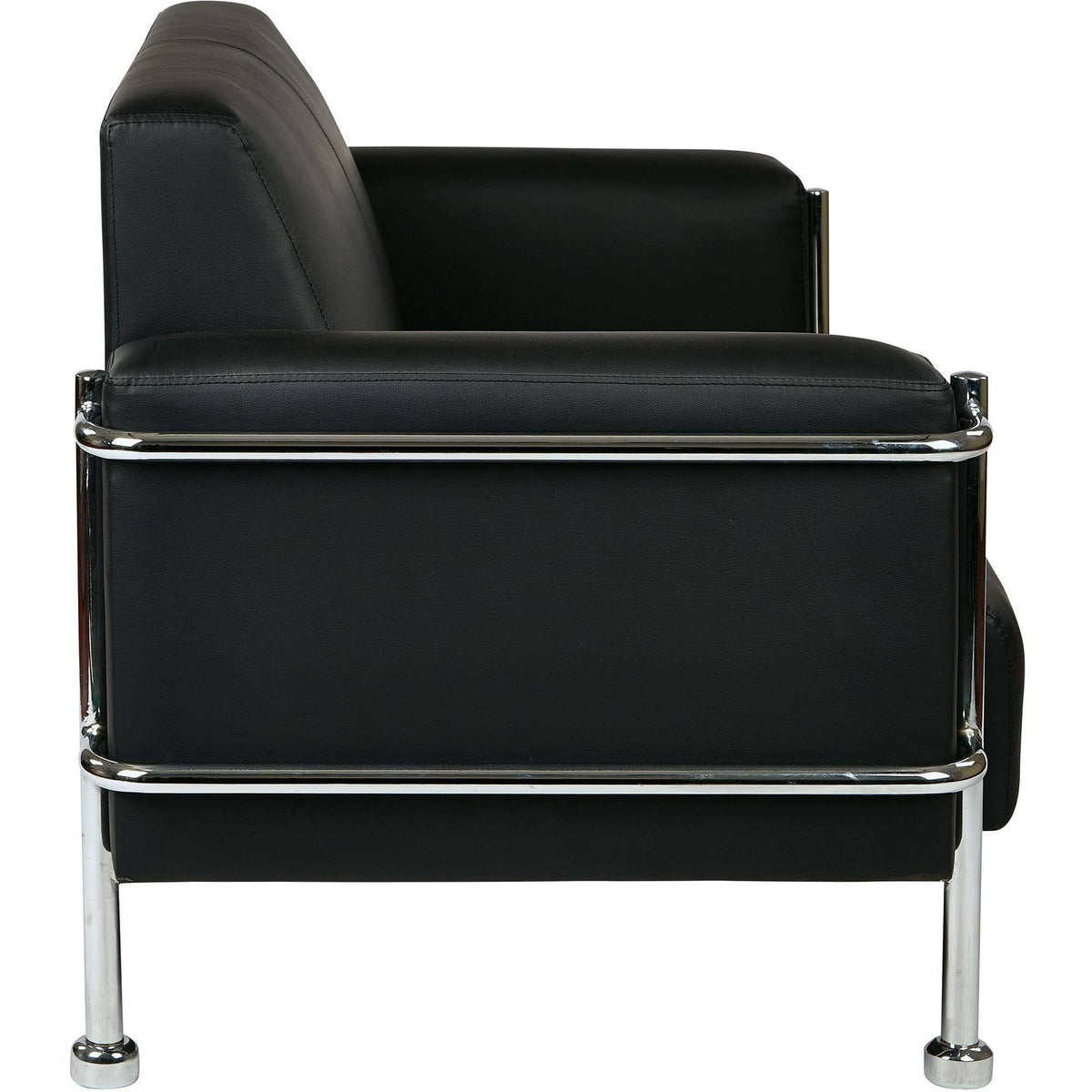Bonded Leather Love Seat with Chrome Accents S796306