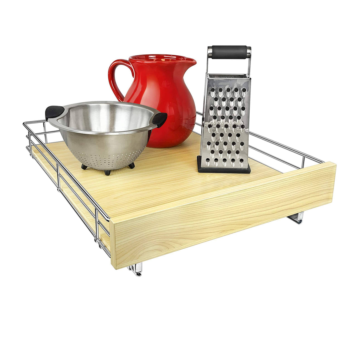 17x22 W x 21x22 D Chrome Wood Cabinet Organizer X248043