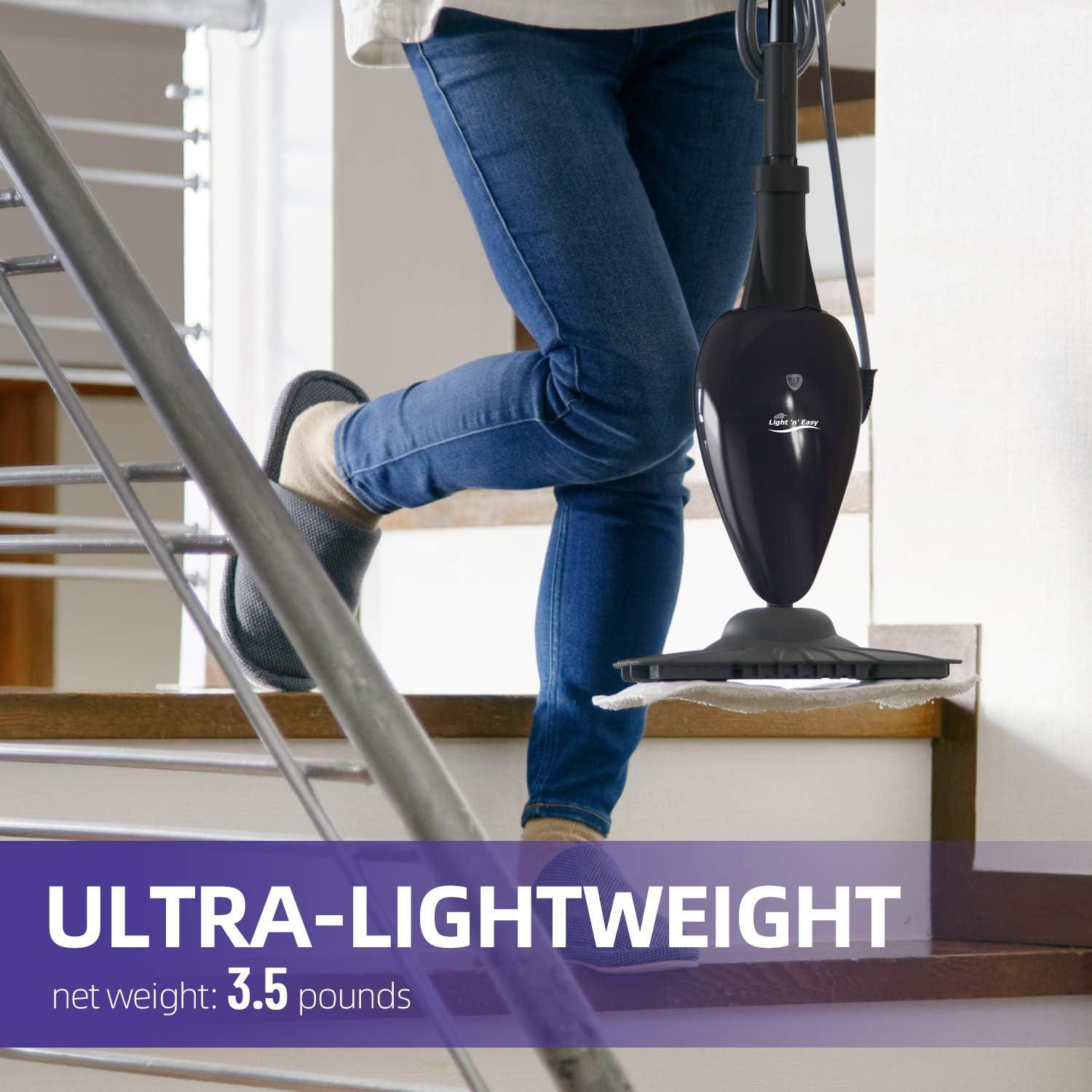 Steam Mop, Ultra-Lightweight, Black M651