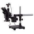 3.5X-45X Black Trinocular Stereo Zoom Microscope with Fluorescent Ring Light and 5MP Camera P6779
