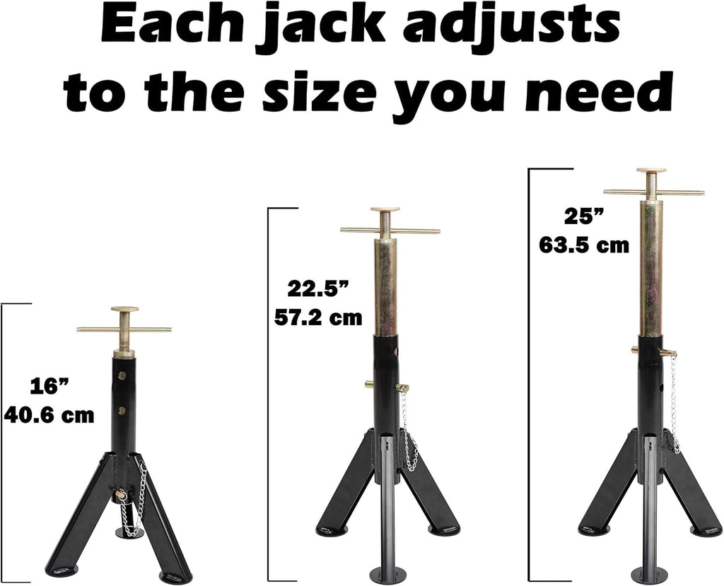 16 to 25in Telescoping Heavy Duty RV Stabilizer Jacks Set 2-Pack G906
