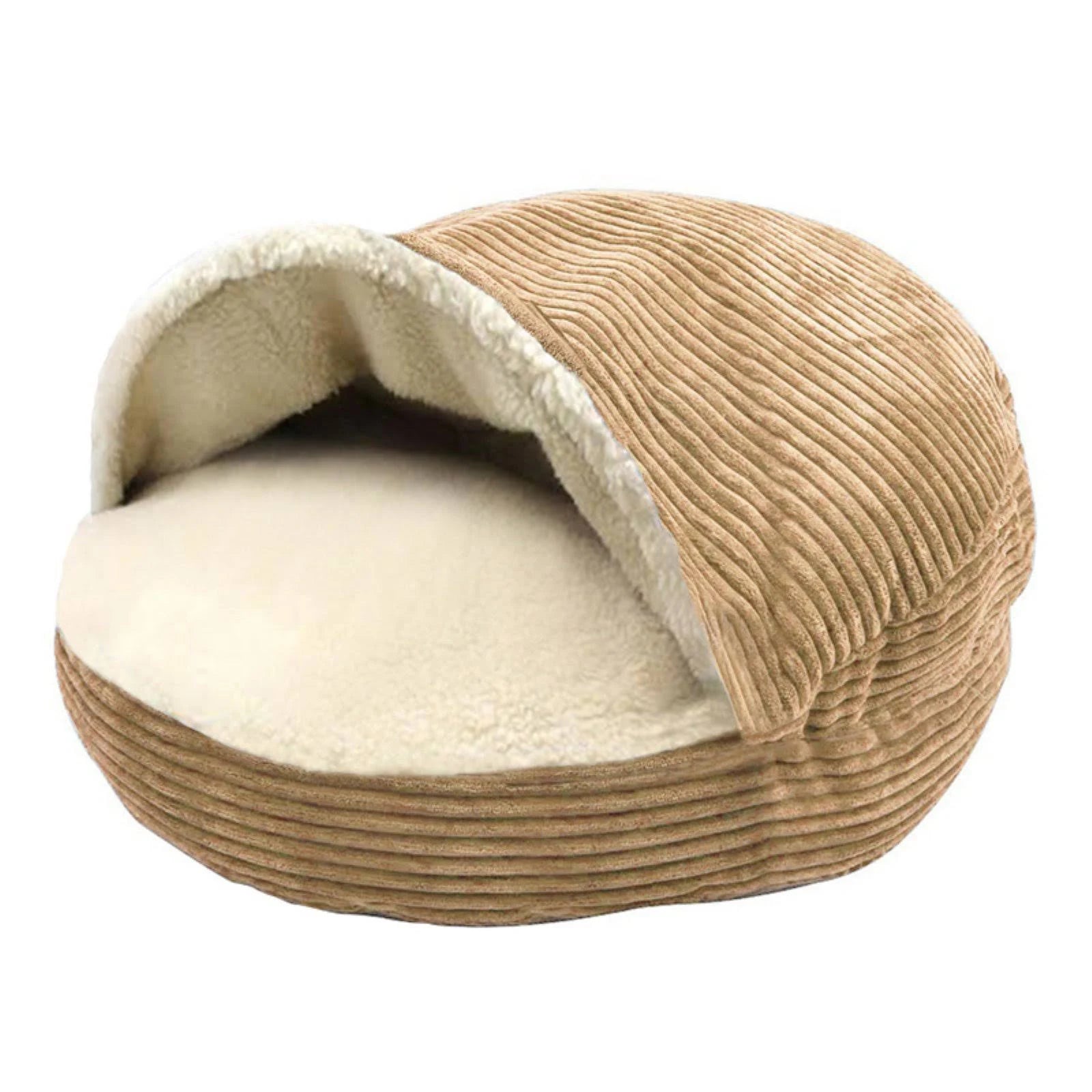 Cozy Corduroy and Sherpa Lined Pet Cave Bed, 25 in. I631095