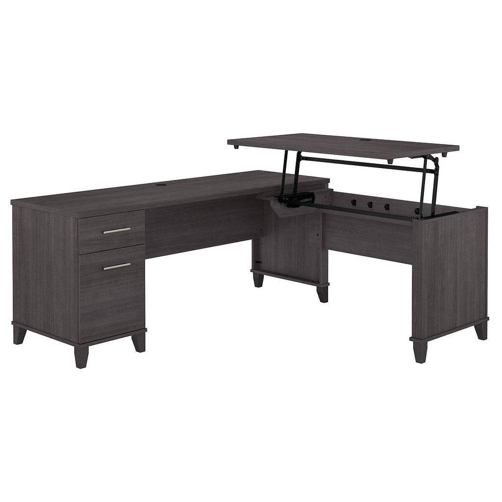 72W Storm Gray Sit to Stand L Shaped Desk H29934