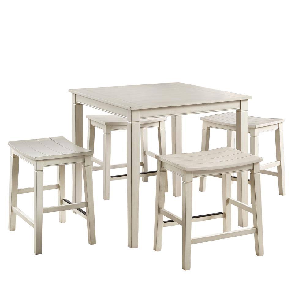 Weathered Ivory 5-Piece Counter Height Dining Set S23751
