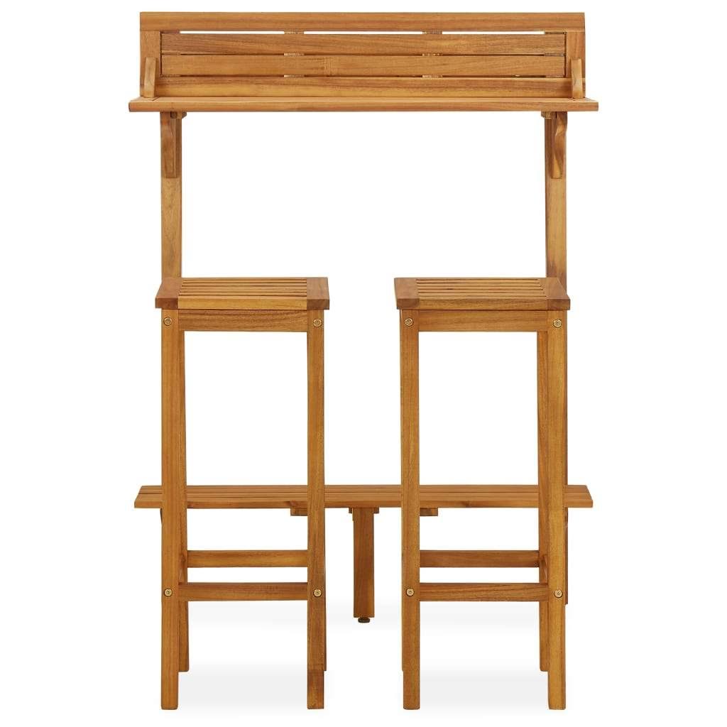 3 Piece Solid Acacia Wood Garden Furniture Set Q86556