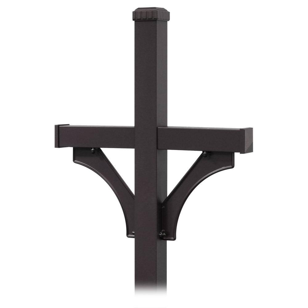 Black 2 Sided In-Ground Mounted Mailbox Post I8297