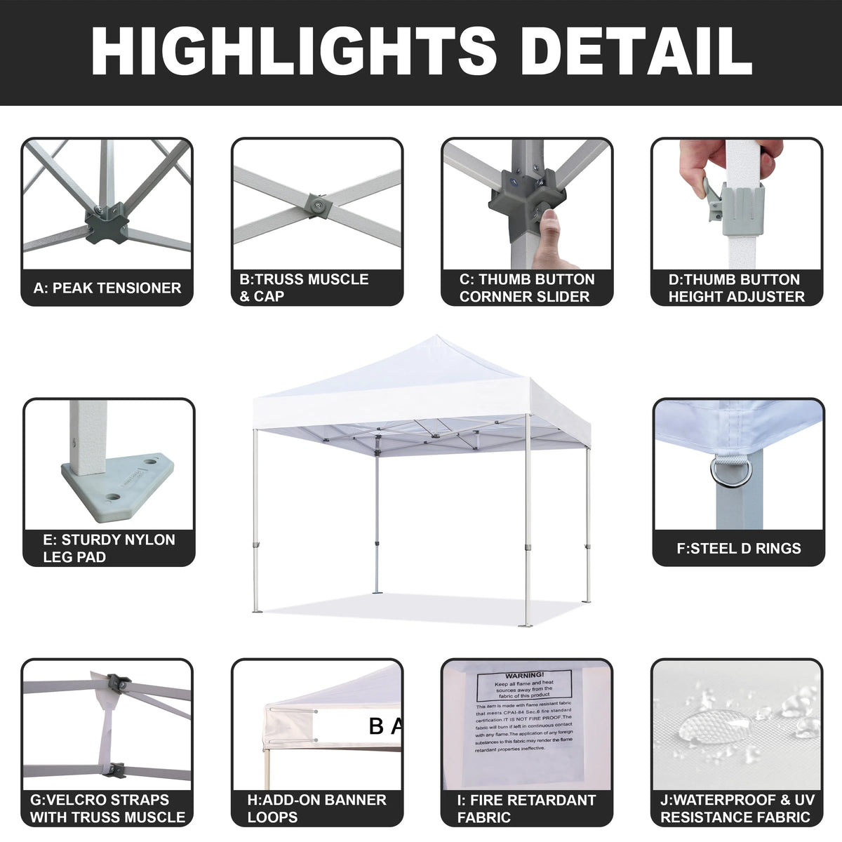 Coal 5x5 Pop up Canopy Tent S72493