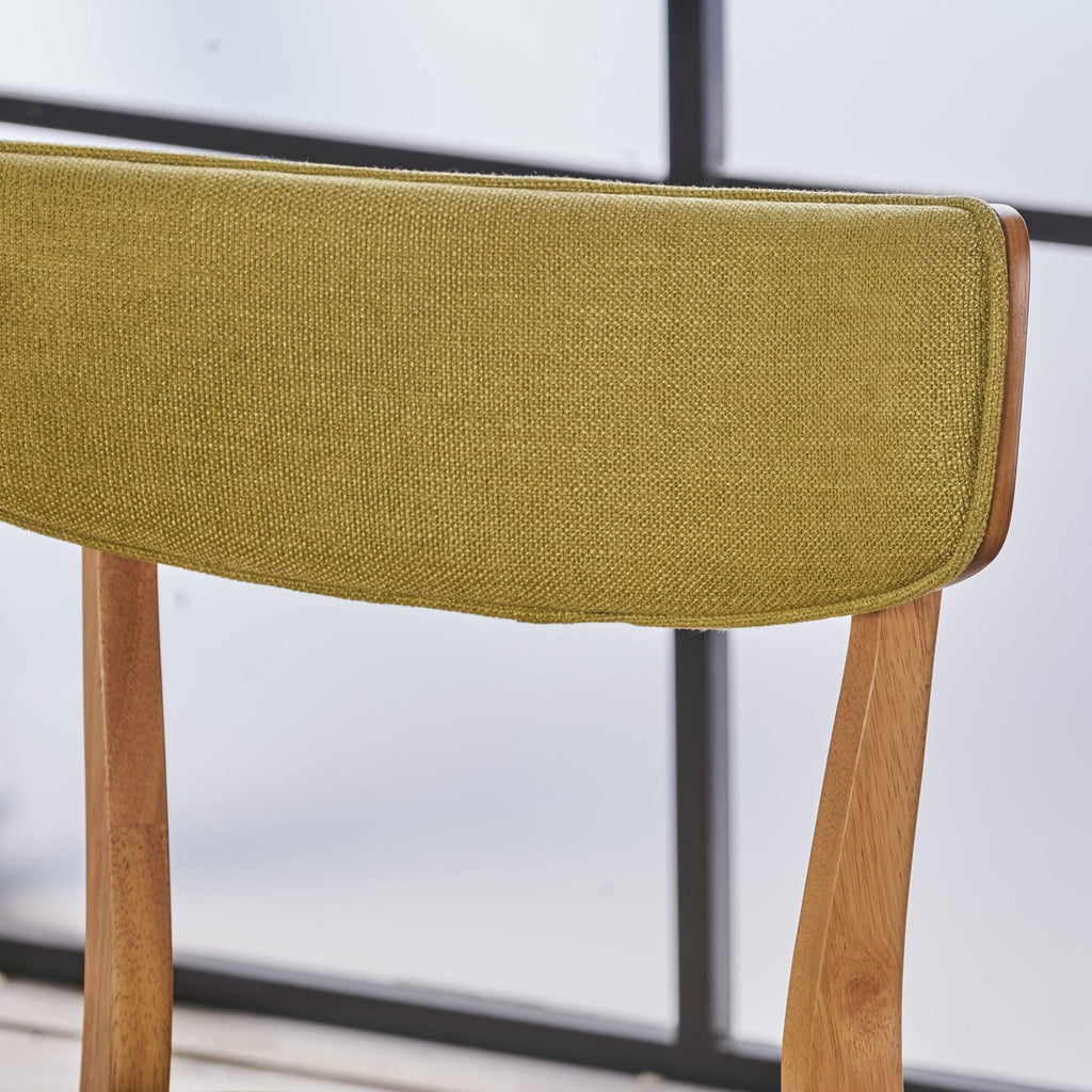 Set of 2 Light Beige Fabric Dining Chairs with Natural Oak Finish C4629