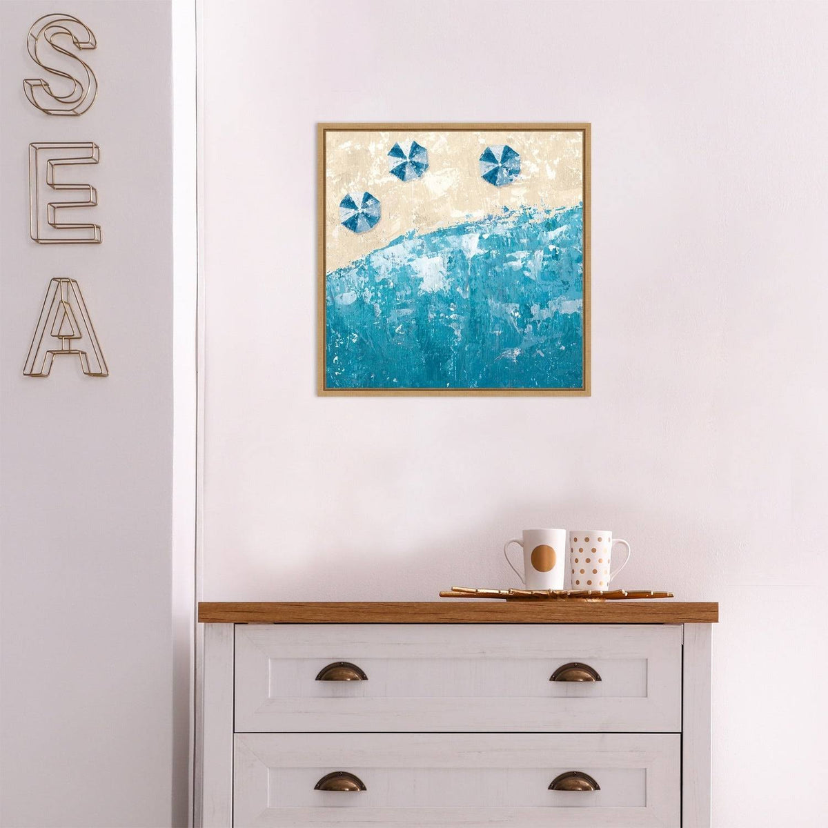 Beach Days Framed Canvas Wall Decor, Brown, 16x16 F12268