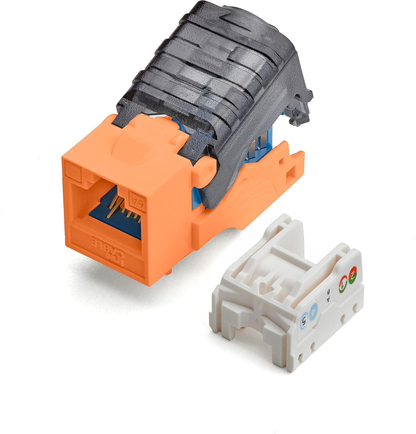 White Cat6A Toolless Keystone Jack, 12 Pack B682