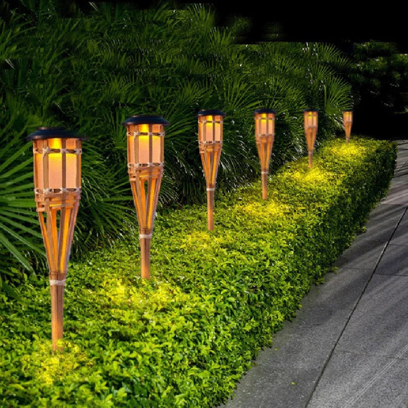 Amber Bamboo Tiki Torch Landscape Light K13253