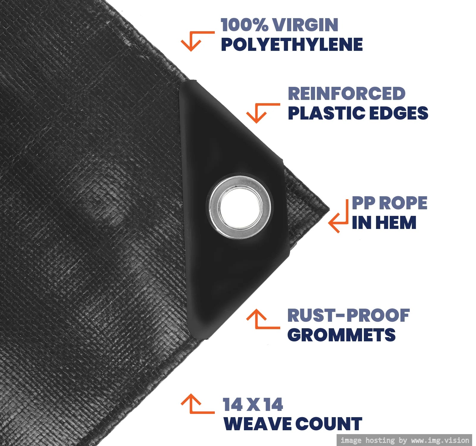 22 Mil Waterproof Silver/Black Tarp 6′ X 8′Ft W2407