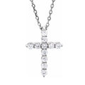 14K White Gold Diamond Cross Necklace N4760