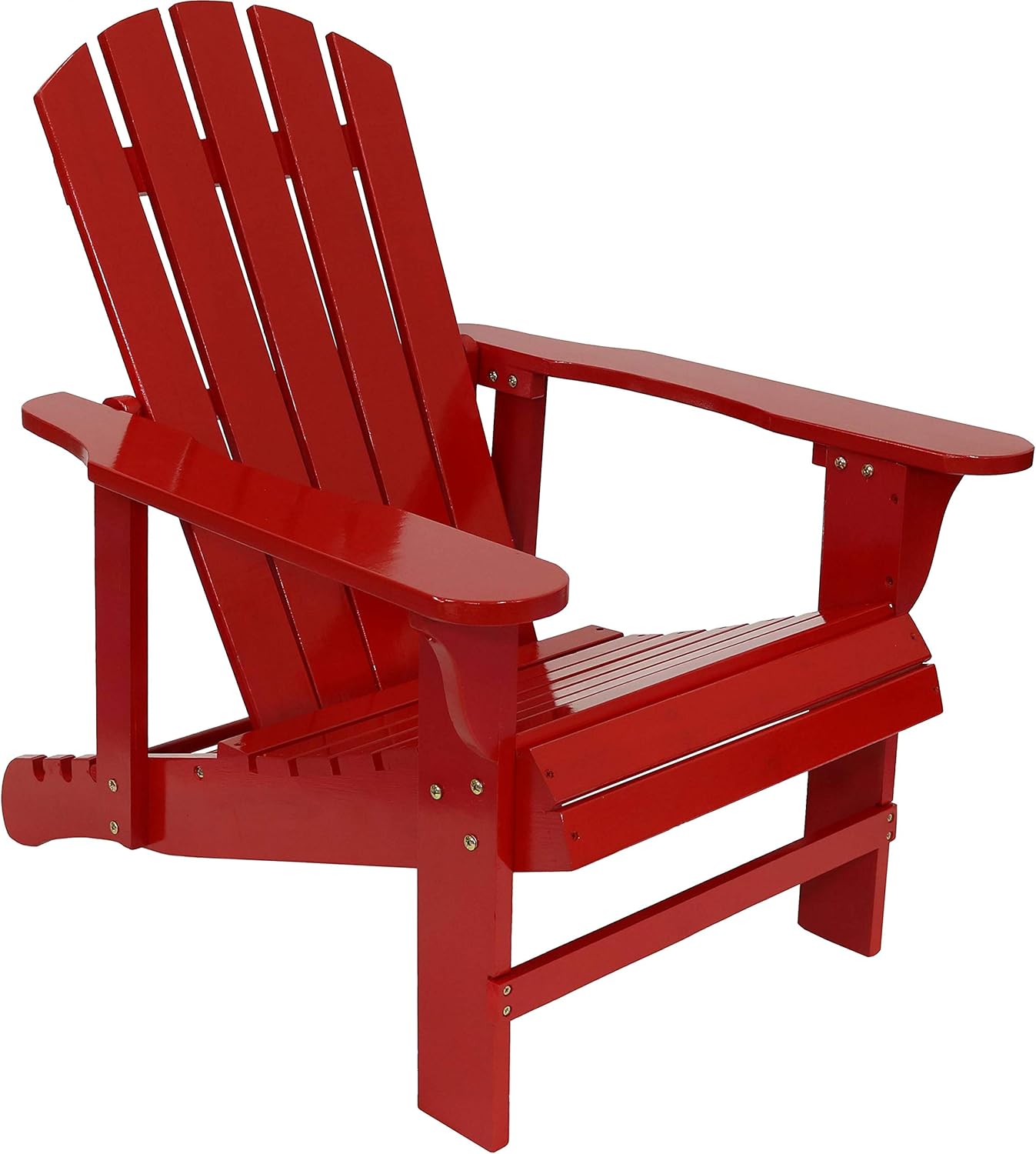 Red Fir Wood Adirondack Chair with Adjustable Backrest H935534