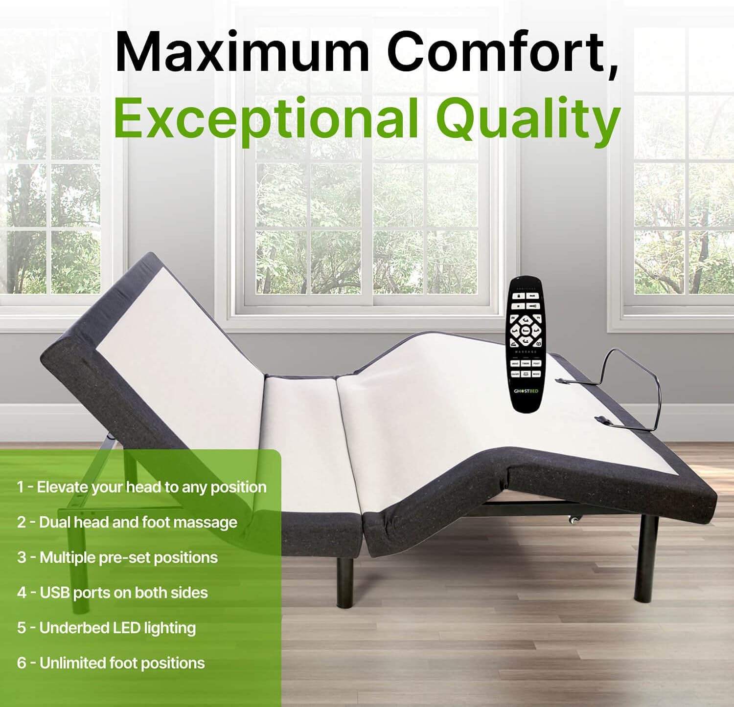 Twin XL Adjustable Bed Frame with Wireless Remote T297035