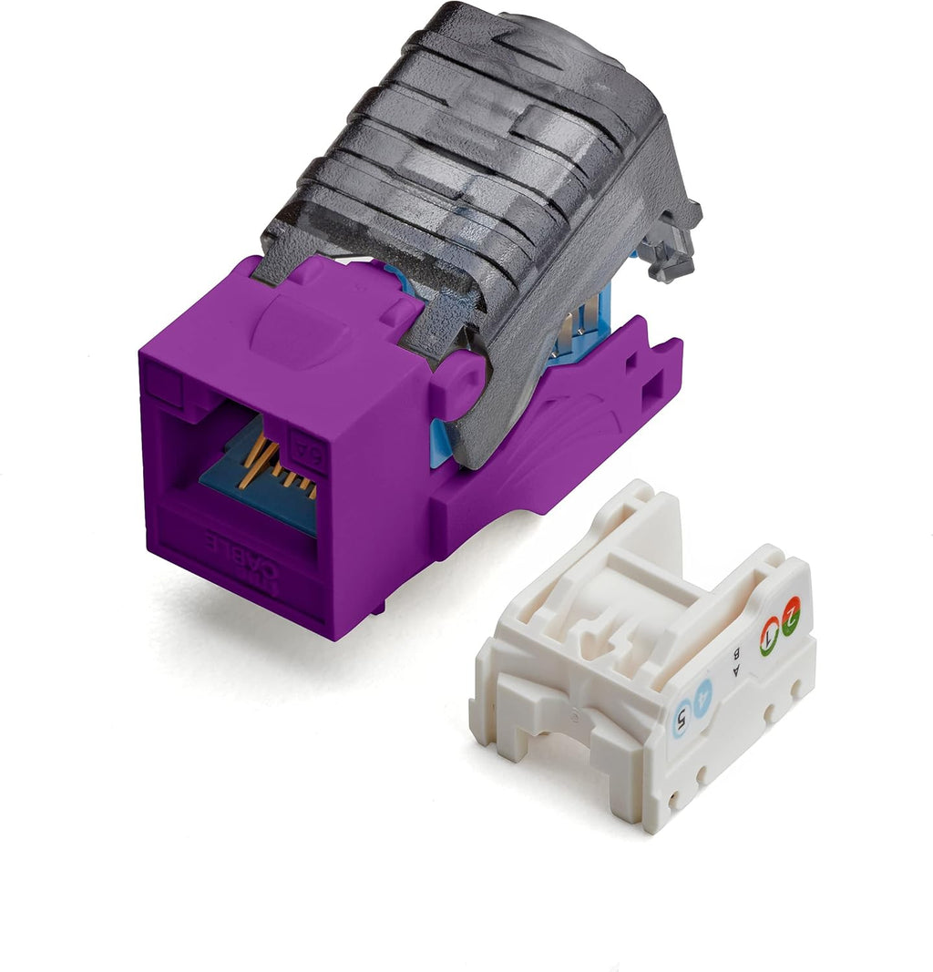 White Cat6A Toolless Keystone Jack, 12 Pack B682