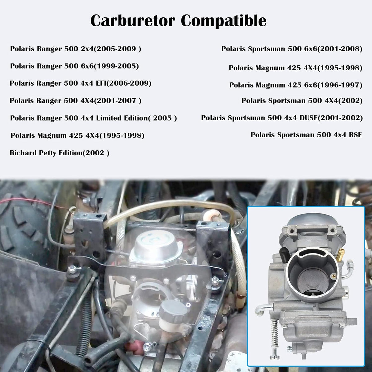 Carburetor Pack of 2 for Polaris Magnum 425 Sportsman 500 Ranger 500 ATV P4810