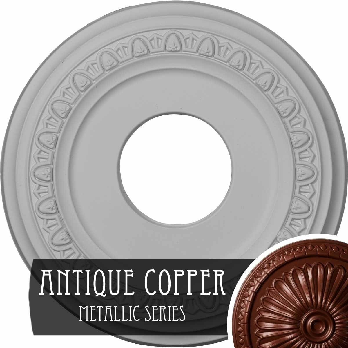 12 1/4x22OD x 4x22ID x 1 1/8x22P Ceiling Medallion Hand-Painted Smokey Topaz Q4404
