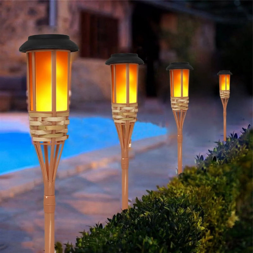 Amber Bamboo Tiki Torch Landscape Light K13253