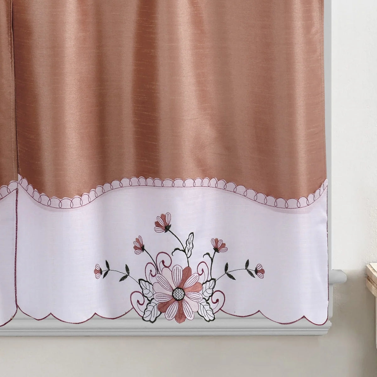 Pink 3-Piece Kitchen Curtain Tiers & Swag Set, 58x36 & 28x36 inches F71839