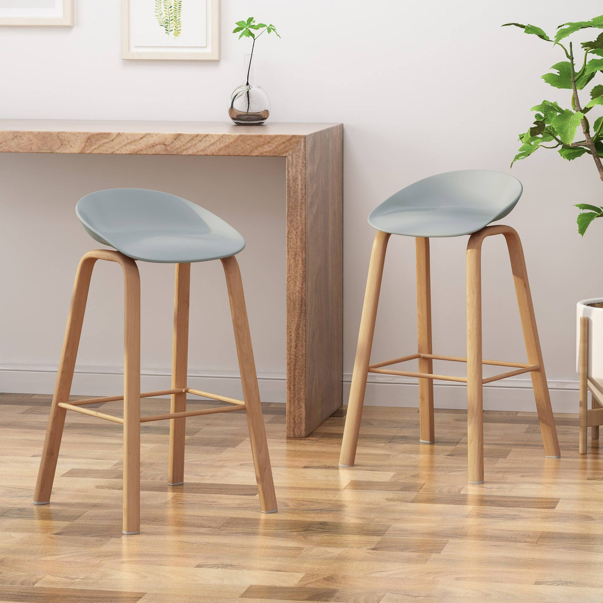 Set of 2 Black Modern Barstool L590925