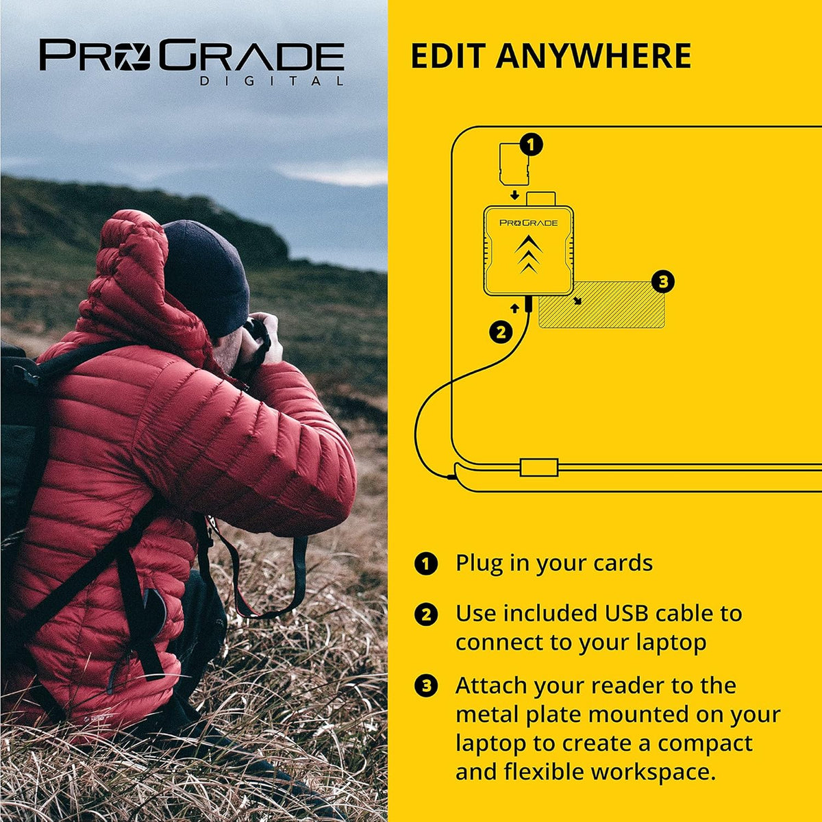 Compact Flash and SD UHS-II Dual-Slot Memory Card Reader D333