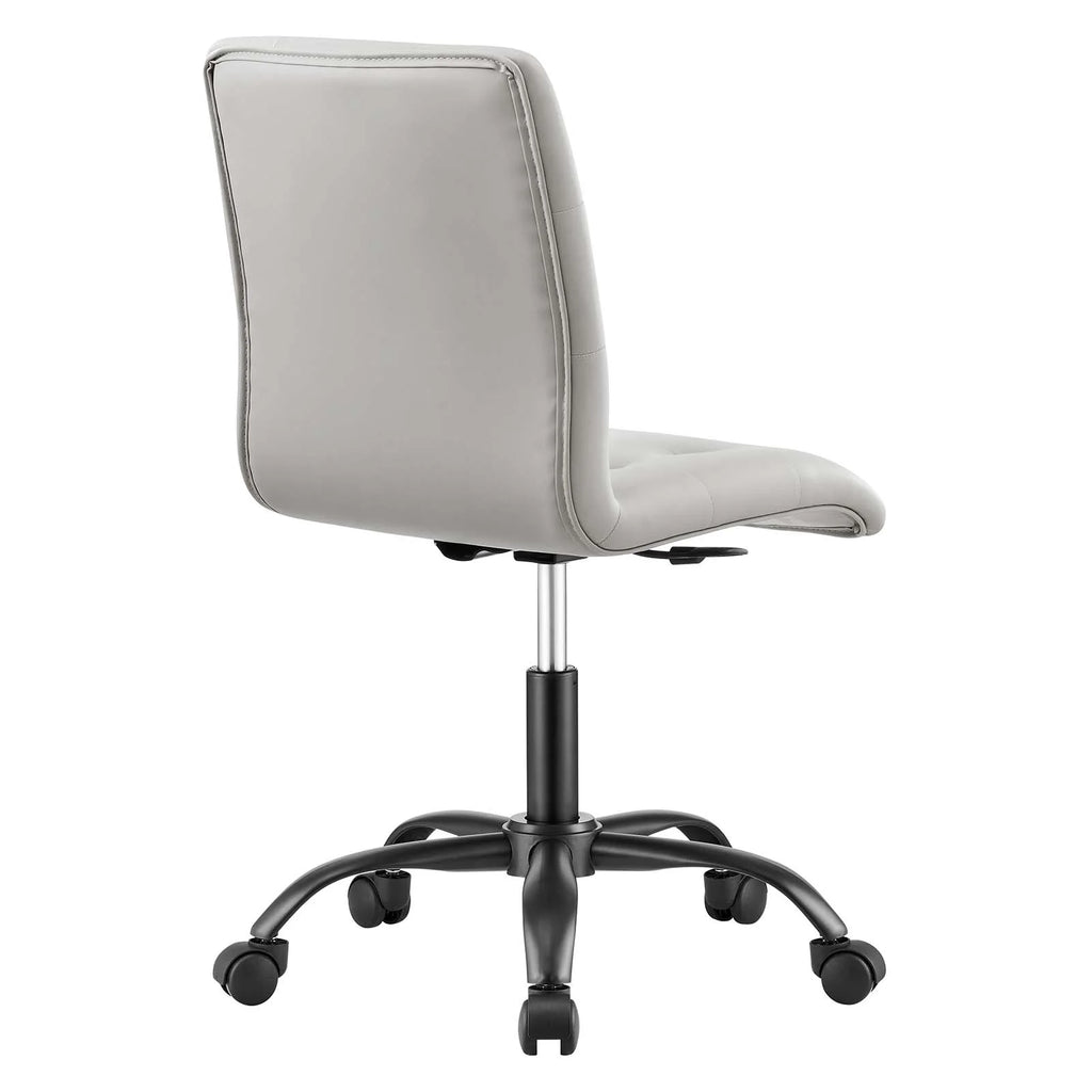 Black Light Gray Vegan Leather Office Chair U3298