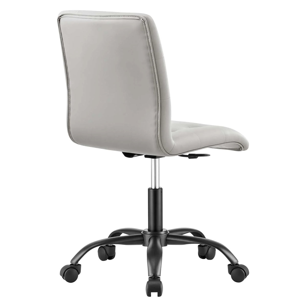 Black Light Gray Vegan Leather Office Chair U3298
