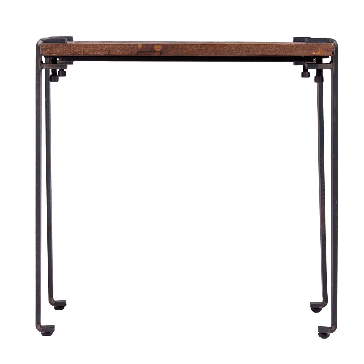 Square Metal and Reclaimed Wood End Table V879472