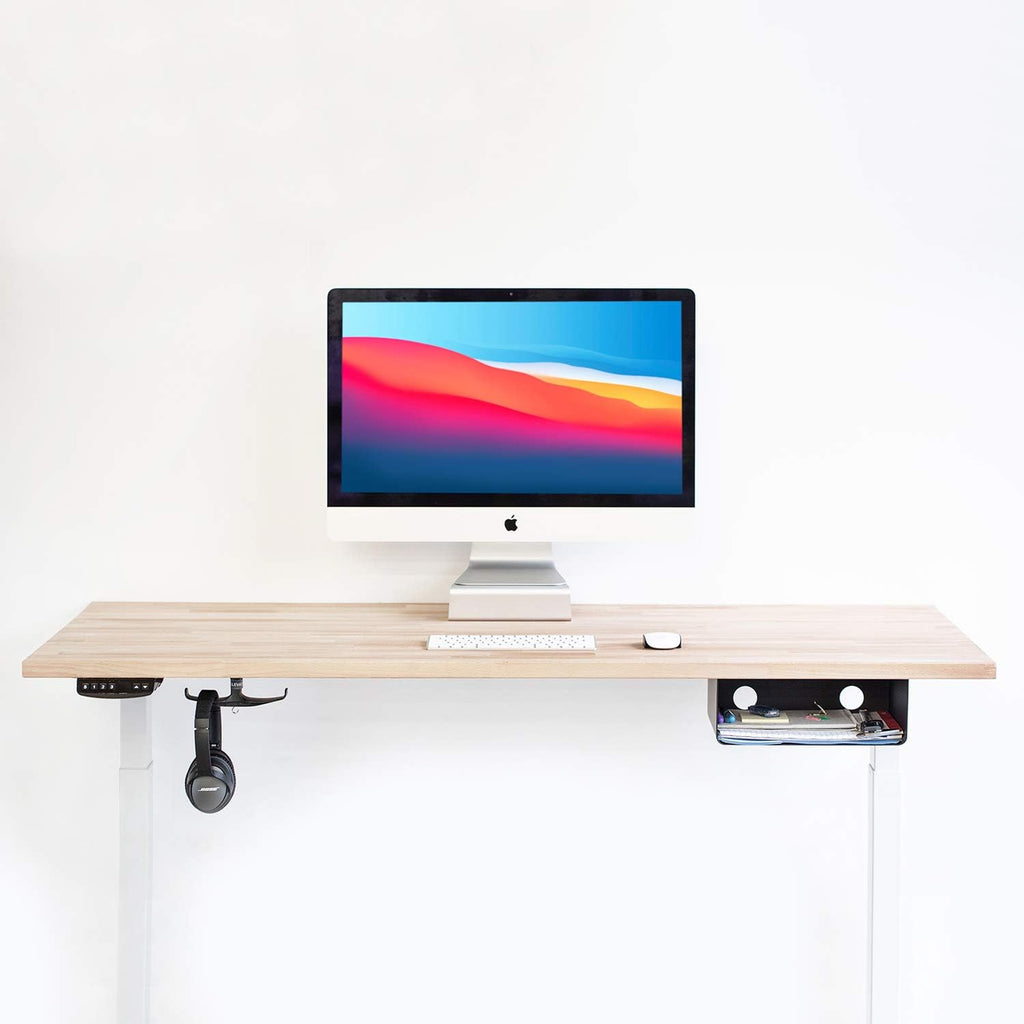 Welded Steel Matte Black Under Desk Storage Shelf Pack of 2 V8697
