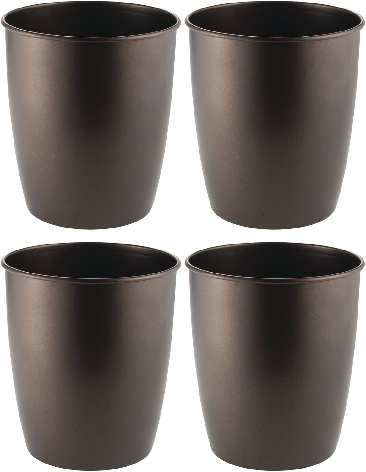 Satin Steel 4 Pack Round Metal Trash Can O8833
