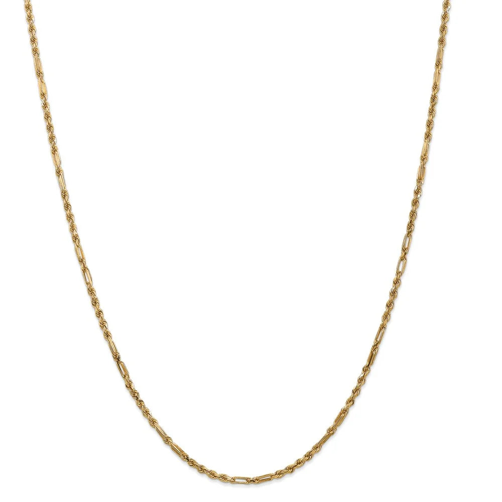 14kt Yellow Gold Diamond Cut Milano Rope Chain 18 inch Lobster Clasp M152553