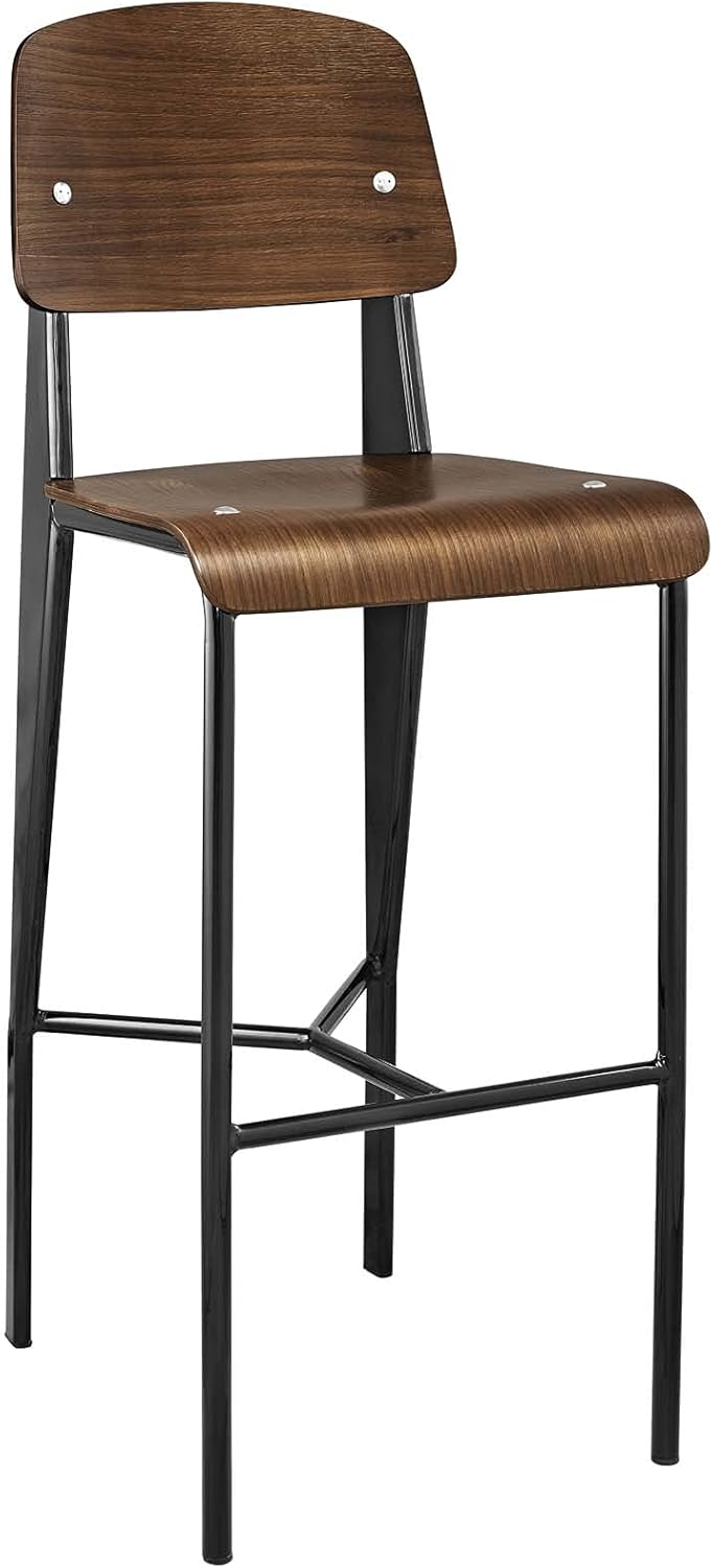 Black Wood and Metal Counter Bar Stool U8968