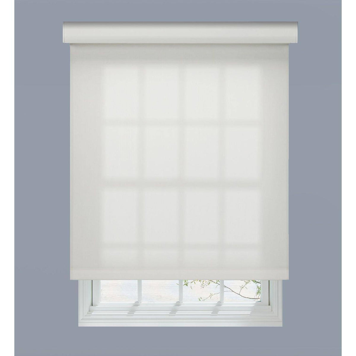 Custom Cordless Cassette Solar Roller Shade, 30 W x 66 H White D82492