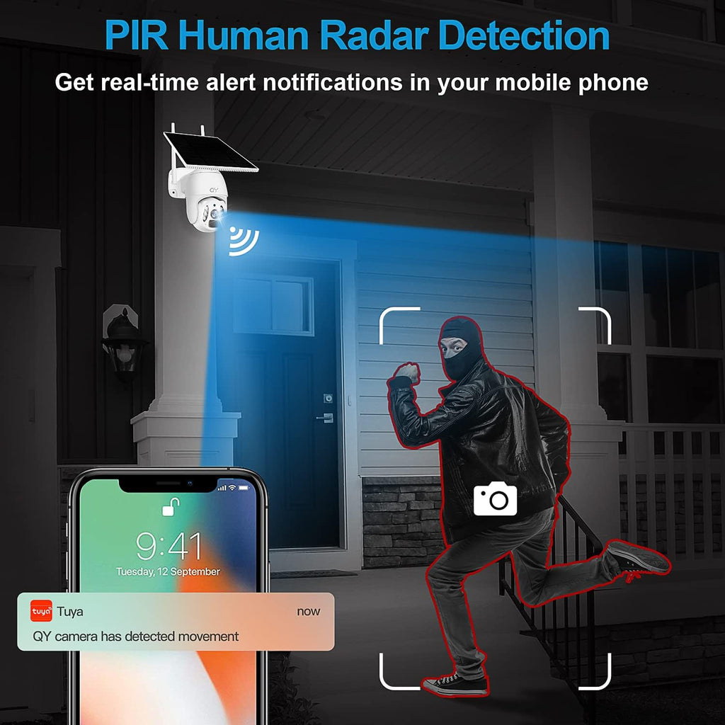 3 MP Wireless Pan & Tilt Security Camera with Motion Detection, 2-Way Audio, Color Night Vision, IP67 Waterproof M19926